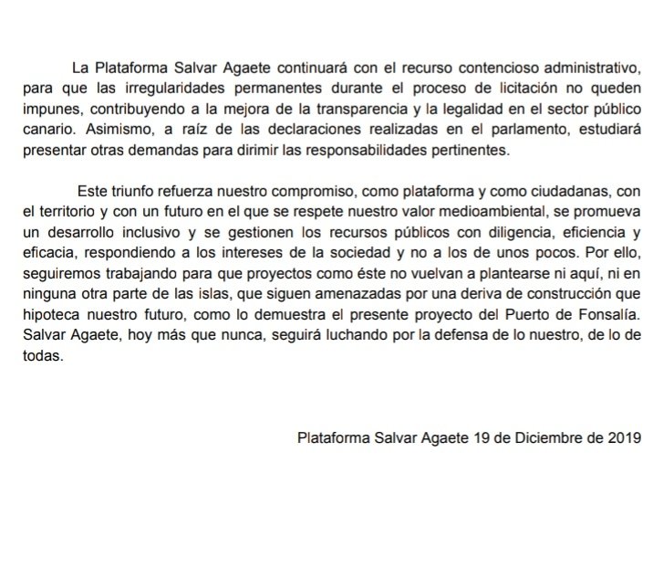 Estamos muy felices del anuncio por parte del <a href="/PresiCan/">Presidencia GobCan</a> de paralización del #macromuelle, el anterior Gobierno Canario, liderado por <a href="/coalicion/">Coalición Canaria</a>, había ocultado datos e informes relevantes que demostraban la inviabilidad e insostenibilidad de la obra. 
👇🏽👇🏽hilo