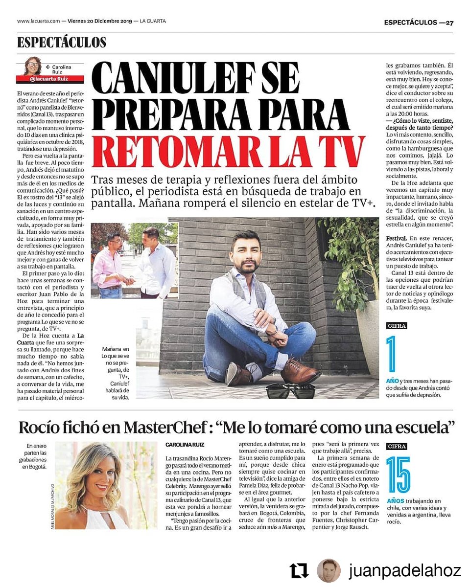 malasanacl's tweet photo. Gracias @lacuartacom por la entrevista 😍
#LQSVNSP #lqsvnspTVmas @canaltv_mas @lqsvnsptvmas
#lgbt #chile #gay #journalist #journal #love #amazing 
Más gracias #CarolinaRuiz🌹 https://t.co/j5A9LGwMOY