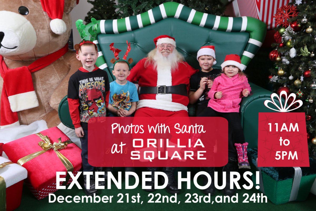 IanGMcIntosh's tweet photo. Christmas is almost here!

SANTA IS AT #ORILLIASQUARE FOR EXTENDED HOURS today until the 24th, from 11AM to 5PM.

Check out our amazing print and digital download packages!

#OrilliaSquareSanta #Christmas #SimcoeSanta #OrilliaSanta #Orillia https://t.co/WGq84viPse
