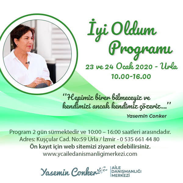 #İyi OldumProgramı bu kez # İZMİR-URLA'da! 🤗🌸Program detayları ve katılım için ☎ 0 535 661 44 80 
► bit.ly/2PGmOpH
#ycailedanışmanlığımerkezi #ailedanismanligi #yaseminconker #izmirprogramı #sendeiyiol #danışmanlık