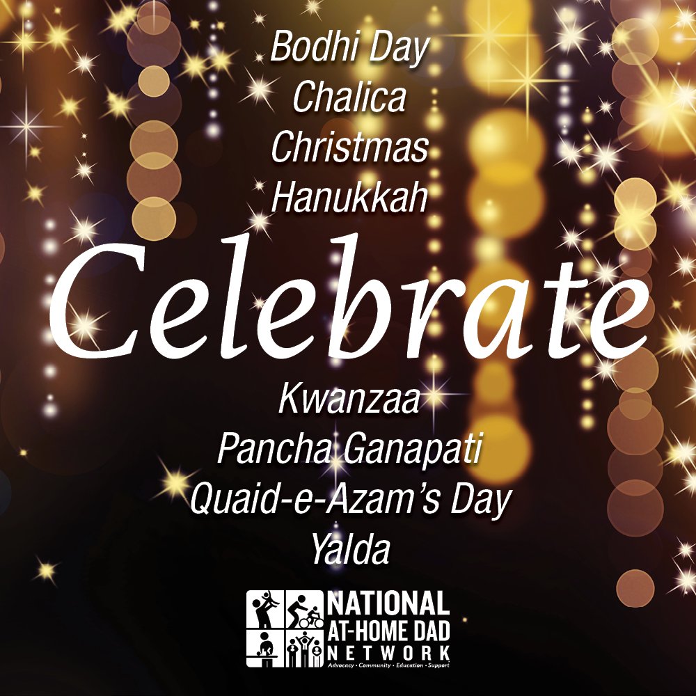 homedadnet's tweet photo. We celebrate with all our dads and their families during this wonderful time of the year.
.
#Brotherhood #HomeDadLife #Fatherhood #Parenthood #DadsDontBabysit #StayAtHomeDad #DadsMatterToo #BodhiDay #Christmas #PanchaGanapati #Hanukkah #Yalda #Kwanza #Quaide-e-AzamDay #Chalica https://t.co/JpMvPRvifE