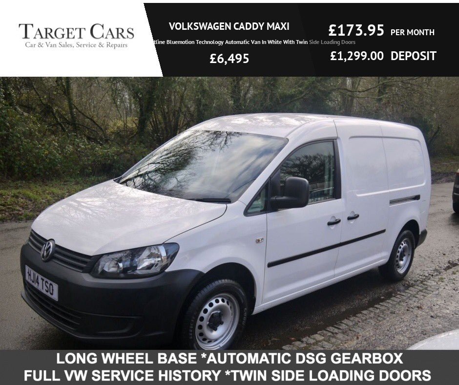 TargetCars's tweet image. 2014 VOLKSWAGEN CADDY MAXI 1.6 TDI DSG C20 Startline Bluemotion Technology Automatic Van In White With Twin Side Loading Doors -  £6,495+VAT
Competitive Finance Available From only £173.95 per month

target-cars.co.uk/detail_page.ph…
 
95,000 MILES, DSG Automatic,FSH, 6 Months RAC Warranty