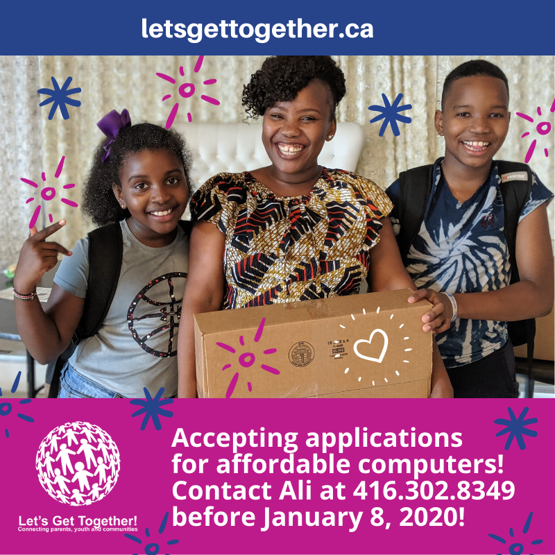 GetTogetherTO's tweet photo. Applications for #affordable #computers from @RCTontario are now open! To successfully complete your application, call Ali at 416.302.8349 BEFORE Jan 8, 2020! Not ready? Add your name to the waiting list. 
Details at https://t.co/r5sxGBa6zg #gettogetherTO #LGTaffordablecomputers https://t.co/LxRcW3QfZF