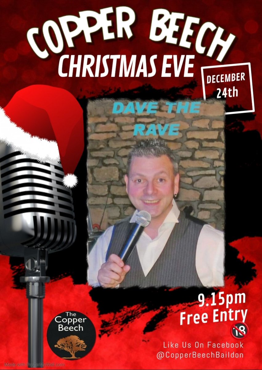🎄Christmas Eve🎄
Get Ready For This One!
A Welcome Return For This Brilliant Entertainer, Songs, Jokes, Costume Changes And Maybe Even A Certain Donkey!
Anyone That Has Seen Dave Before, You Know What Kind Of Show It'll Be!
Expect Anything!
🔞
#CopperBeech #Baildon #Christmaseve