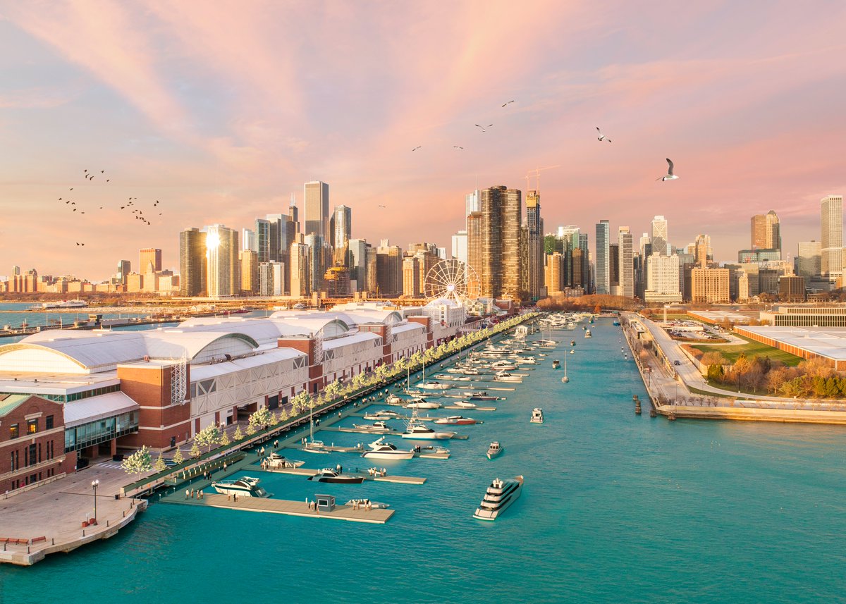 NavyPierMarina's tweet photo. Launching in 2021 -- #NavyPierMarina
•
Visit https://t.co/6X3vjeKoN0 to join our exclusive list &amp; learn about Lake Michigan’s first and only dedicated transient marina. https://t.co/CUmKh3GEFS