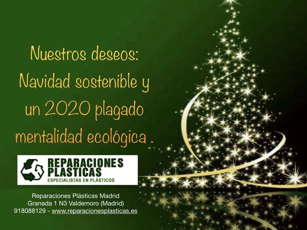 ReparaPlasticos's tweet photo. Con nuestros mejores deseos para estas fiestas y para el próximo año. Reparaciones Plásticas Madrid. https://t.co/gRr76t0RXh 91.808.81.29 (u.l. IXO)  #navidad #felicesfiestas #felizañonuevo #feliz2020 #economiacircular #medioambiente #emisionesco2 https://t.co/Q1uh4hDf5o
