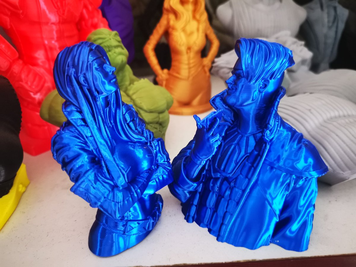 3DCreat3D's tweet image. Rogue &amp;amp; Gambit busts by @eastman, printed at 50% scale, 0.2mm with 0 support &amp;amp; only 2mm of 10% infill for Gambit. Turned out great. Awesome models, designed with &quot;3D-printing-for-absolute-novices&quot; in mind. Can&apos;t go wrong. 
@Simplify3D
@Creality3dprint
@Hello3D_Factory
@Patreon