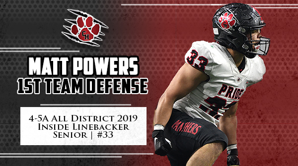#chpantherpride to <a href="/mattpowers147/">Matt Powers</a> for getting 4-5A All-District 1st Team Defense! #chpantherpride #pantheron #F19HT #PR1DE #FOCUS @joewillis7