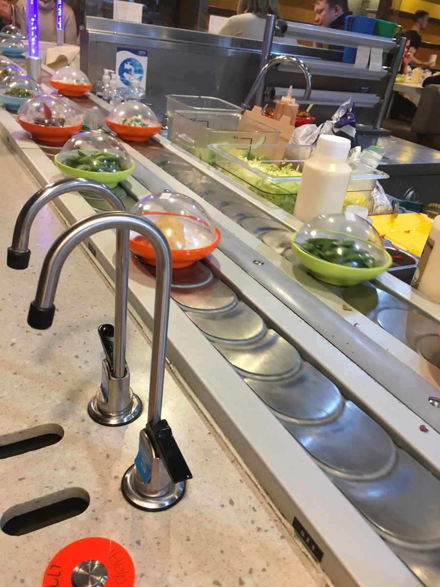j_e_alex's tweet photo. @YOSushi where are all the fish dishes? Lunchtime Saturday and a belt full of veg with 1 sad looking salmon on the whole belt. #downhill. https://t.co/Gza9VGGohG