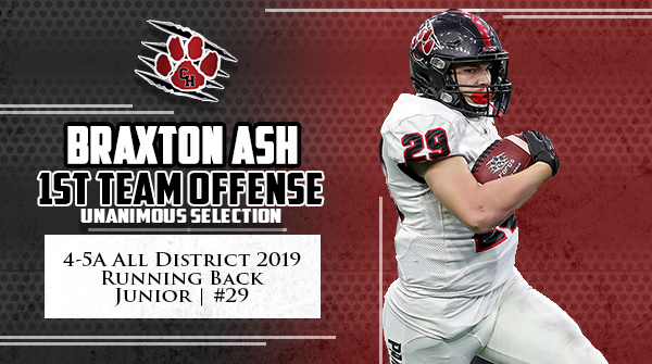 #pantheron to <a href="/braxtonash1/">braxton ash</a> for getting 4-5A All-District 1st Team Offense! #chpantherpride #pantheron #F19HT #PR1DE #FOCUS <a href="/joewillis7/">Joe willis</a>
