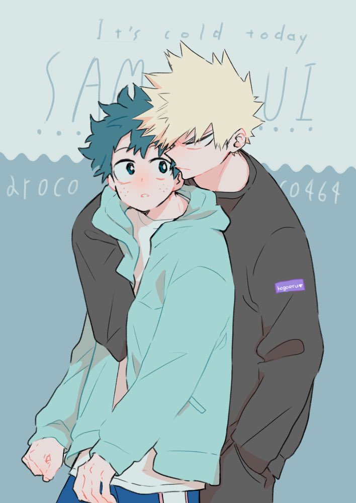 bakugou katsuki ,midoriya izuku multiple boys 2boys male focus blonde hair freckles spiked hair yaoi  illustration images