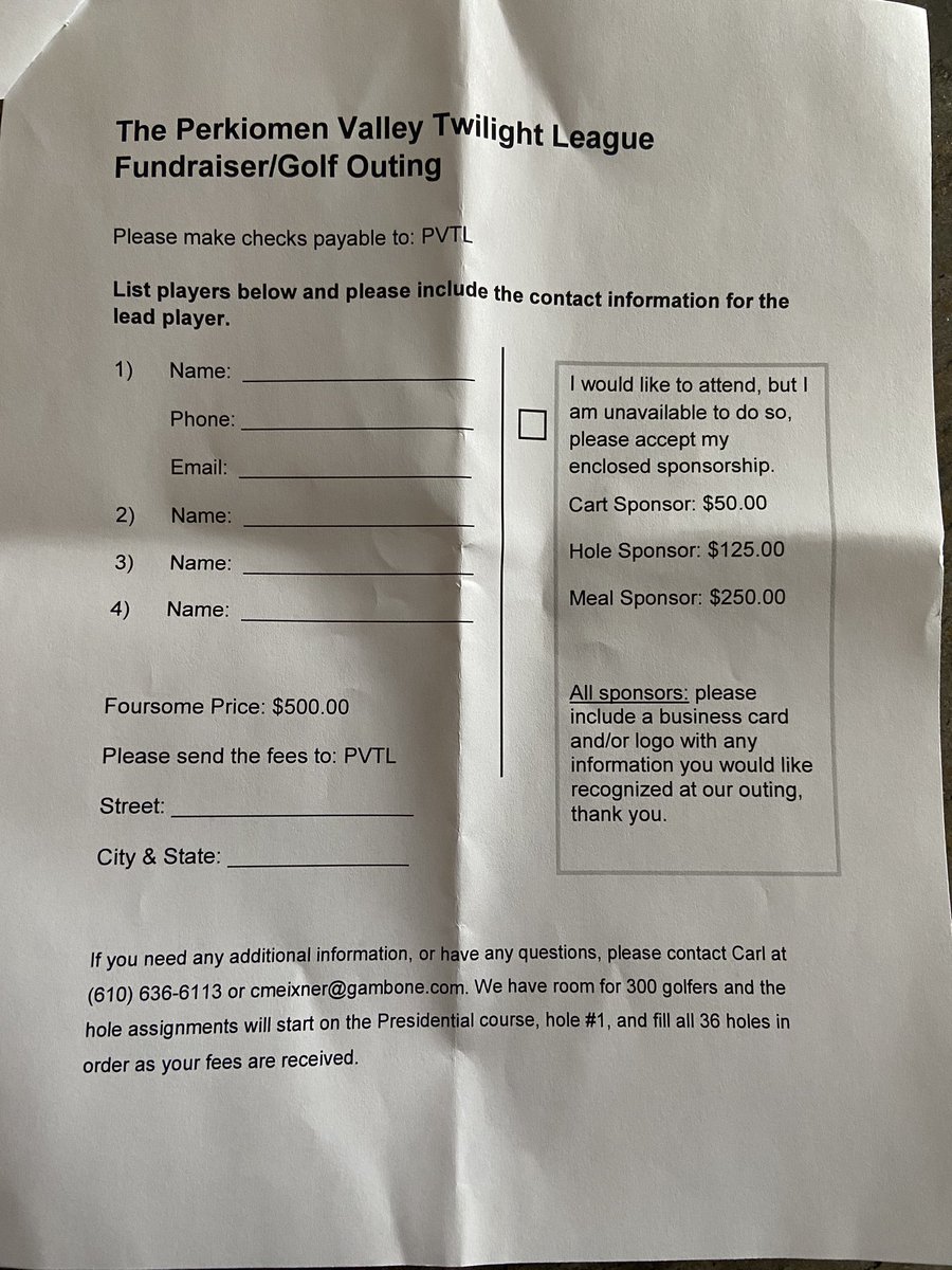 PVTL golf outing next fall!