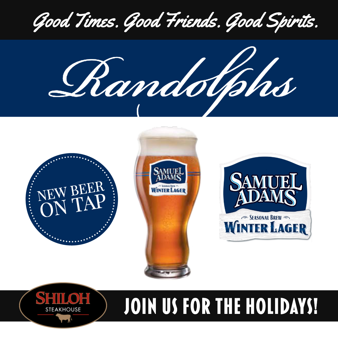ShilohSteak's tweet photo. NEW DRAFT 🍺BEER ON TAP!!  Baby it's cold outside... Join us for the Holidays, stop by today for a  "warm  and festive", Samual Adams Winter Lager! https://t.co/44oOwotfc7