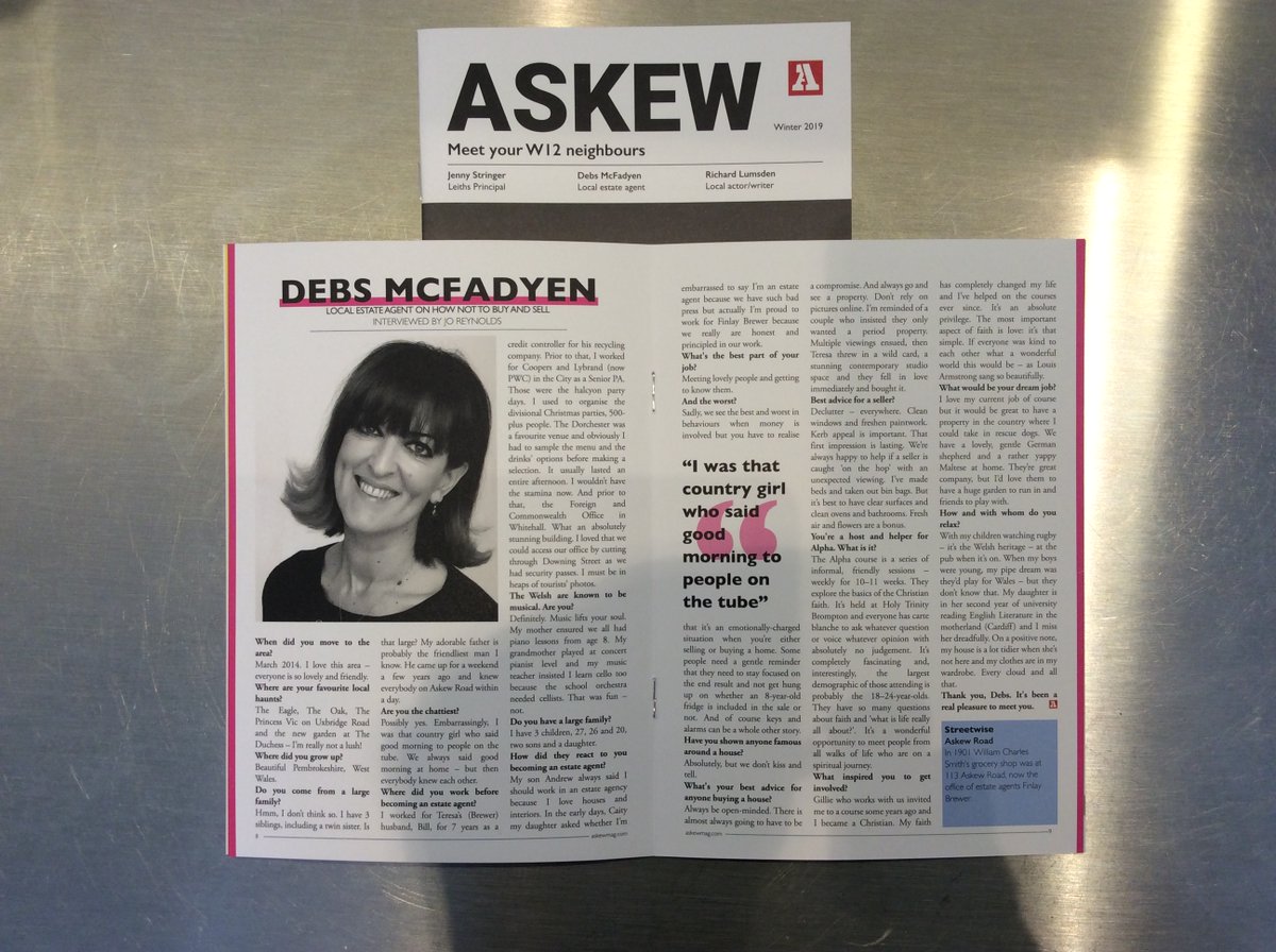 Meet your beautiful #W12 neighbour, Debs McFadyen <a href="/Finlay_Brewer/">Finlay Brewer</a> in the new issue available free from cafes, pubs and shops on #AskewRoad or online askewmag.com/debs-mcfadyen.…