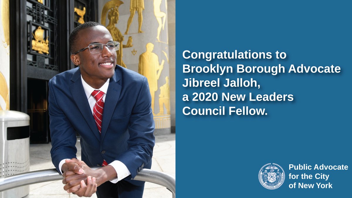 nycpa's tweet photo. Congratulations to @JibreelJalloh for joining the #NLCFamily as a 2020 @NLC Fellow. This program, which trains and promotes the next generation of progressive leaders, also counts First Deputy Public Advocates @NickESmithNYC & @crystalrhudson among its alumni. https://t.co/7XZoZg9Wdb