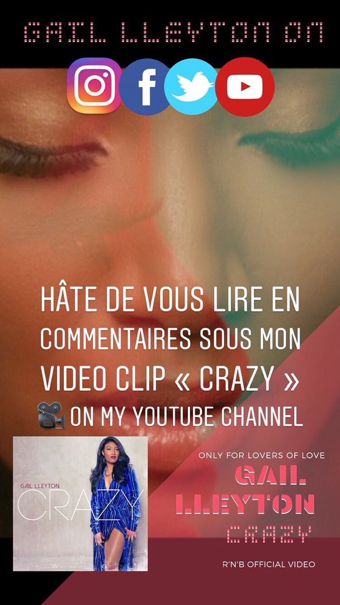 GailLleyton's tweet image. Qui a déjà vu mon clip vidéo et écouter mon single Crazy? Laissez-moi votre avis sous ma vidéo 😉❤️

Who has ever seen my video clip and listened to my single Crazy? Leave me your opinion under my video.
🎥@YouTube Link: youtu.be/J4UTuohIlyg
#youtube
#beauty
#love
#music
