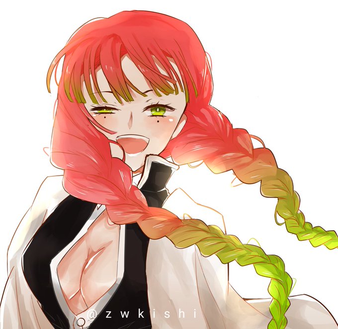 -さんがTwitterに投稿した甘露寺蜜璃(鬼滅の刃)のイラスト。