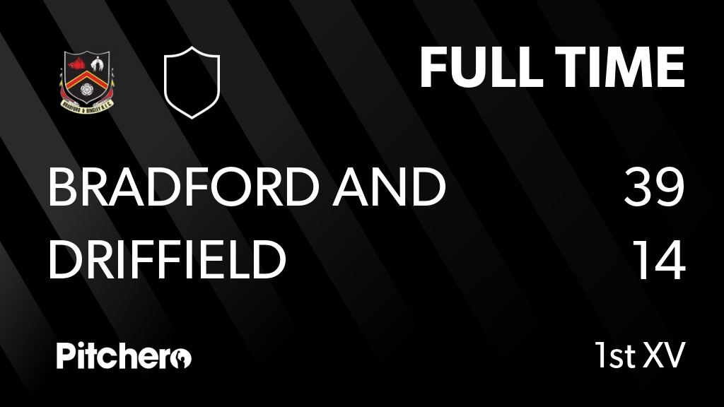 BEESRUGBY's tweet photo. FULL TIME: Bradford and Bingley 39 - 14 Driffield
#BRADRI #Pitchero
https://t.co/w29xmkfebi https://t.co/6rBMrOesaK