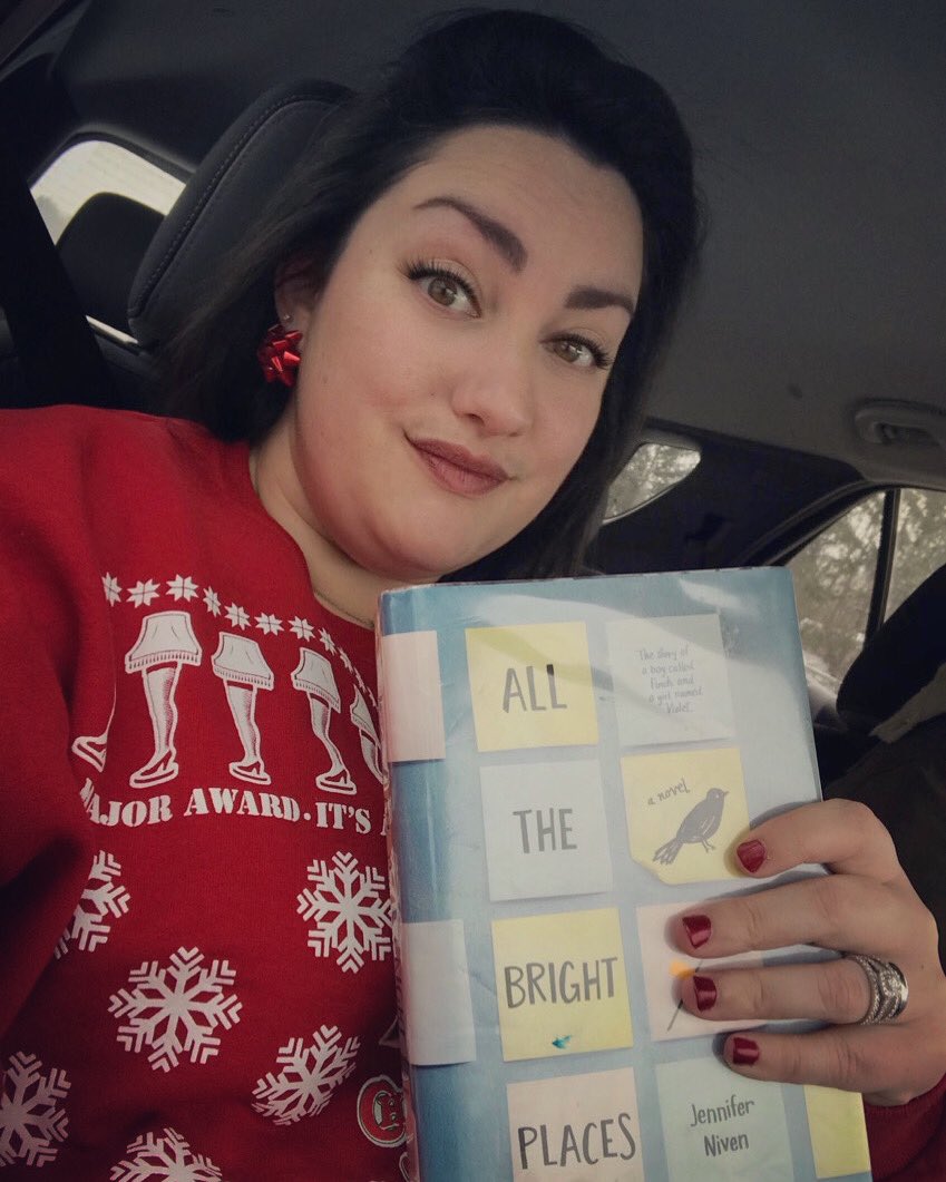MrsChelseaFladd's tweet photo. How teachers start off Holiday Break:
Festive wardrobes, sass, road trips &amp; new YA literature 💋🤓💃🏻🎄📚🚗❄️ 
(Don’t worry — my Mickey ears are in the back🙌🏼) #ItsAMajorAward #BuffBound #GoBills #ChooseJoyNCSD @jenniferniven https://t.co/9oYnFH7C1V