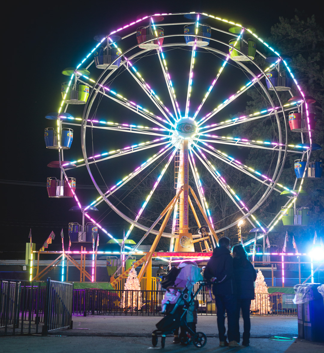 Round and round they go! Kids (12 and younger) receive FREE unlimited Ride &amp; Slide passes with admission through December 23rd. #aurorfestvan at the PNE.