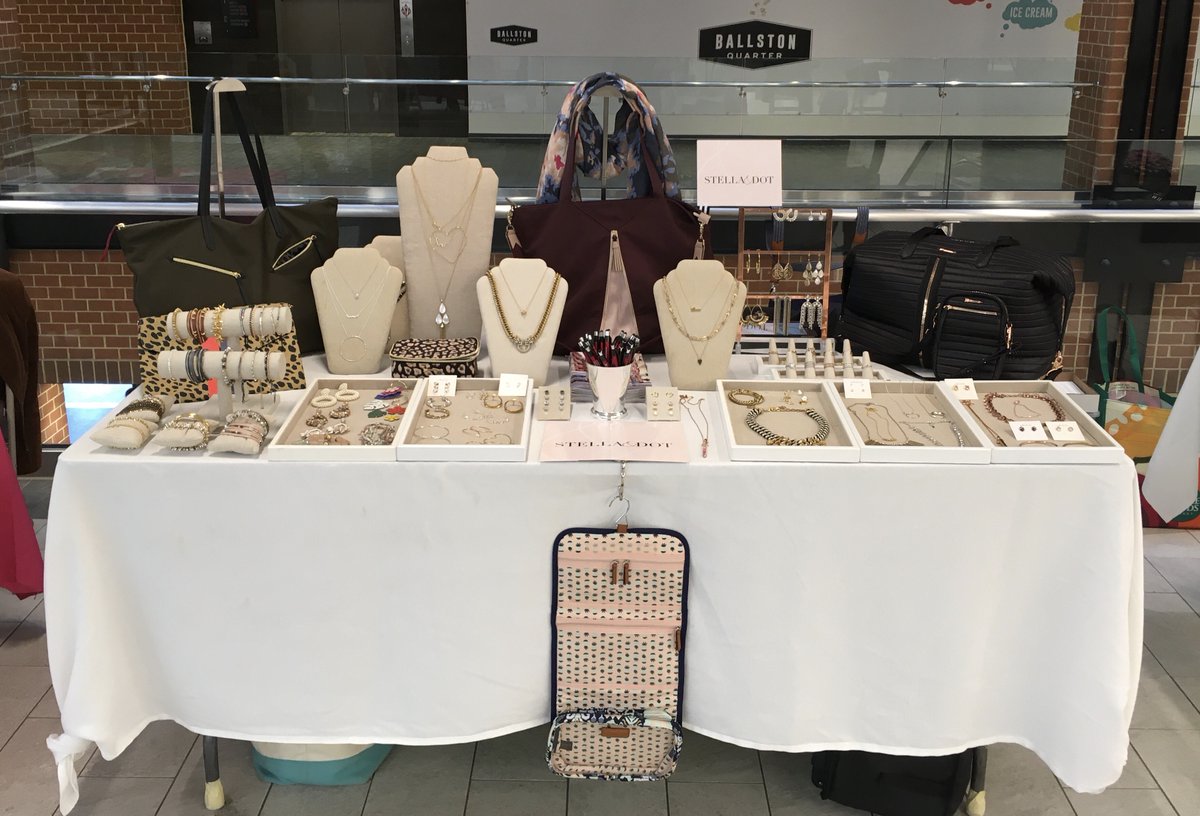 FINAL Stella &amp; Dot Pop-Up at <a href="/BallstonQuarter/">Ballston Quarter</a> today! Selling jewelry right off the table. Level M2 along with the amazing <a href="/SweetBeeStudio/">Sweet Bee Studio</a> (fun, irreverent gifts) and Odette the Flower Truck (gorgeous bouquets)! #ShopLocal #Ballston #Gifts #PopUp