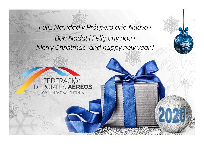 FdacvOficial's tweet photo. La Federació d'Esports Aeris de la Comunitat Valenciana li desitja un molt #BonNadal i un pròsper 2020. https://t.co/F1qPknqgjF