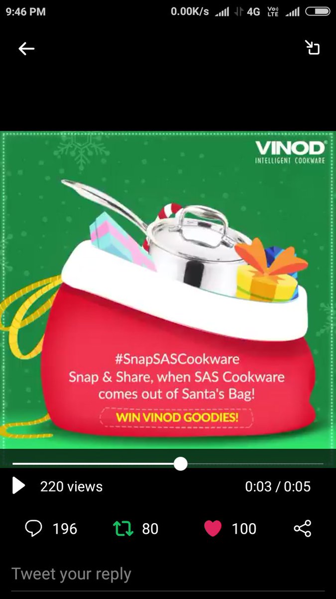 SUSMITASADHUKH7's tweet photo. @Vinod_Cookware Here is My Perfect Screenshot..
#SnapSASCookware #VinodGoodies #ChristmasContest
#XMasContest #Giveaways
@Vinod_Cookware @SandipD79078045 @mysterioussu @piyushpuri12 @mira_begum @sanchitabhartiy @MansukhKukadiy2 https://t.co/w90gDM0v9w