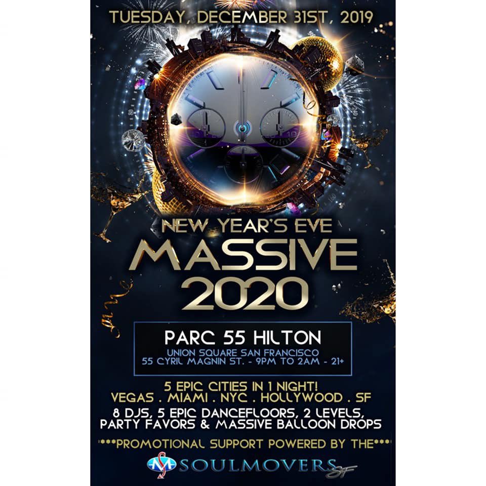 NYE Massive 2020

<a href="/supremedj/">#BeatsbySupreme</a> Spinning That Ol Skool Hip Hop &amp; R&amp;B All Night Long in The Studio 54 Room.

5 Different Rooms of Flava , Elegant, Chic &amp; Massive Decoration. Wonderful Ballroom Drops.

Inside The <a href="/Parc55Hotel/">Parc 55 Hotel</a> Downtown SF

Get Your Tix Now at Eventbrite.com