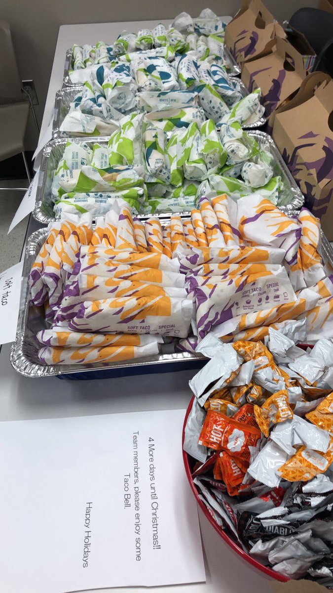 Amy Sullivan (@aim4thetarget) on Twitter photo If there’s one thing I know about my team, it’s that they LOVE Taco Bell! The countdown to Christmas is here and our team is fueled and ready to serve our guests! 🌮😍 <a href="/joe_hocking1/">Joe Hocking</a> <a href="/DavePFromTarget/">Dave Pacheco</a> <a href="/Puneet_Math/">Puneet Mathur</a> If there’s one thing I know about my team, it’s that they LOVE Taco Bell! The countdown to Christmas is here and our team is fueled and ready to serve our guests! 🌮😍 <a href="/joe_hocking1/">Joe Hocking</a> <a href="/DavePFromTarget/">Dave Pacheco</a> <a href="/Puneet_Math/">Puneet Mathur</a>