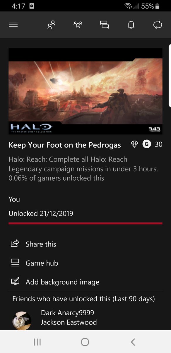 Been a while but here& #39;s a non-LASO update, got the under 3 hour achievement in Reach. Final time was 2h 55m 57s.