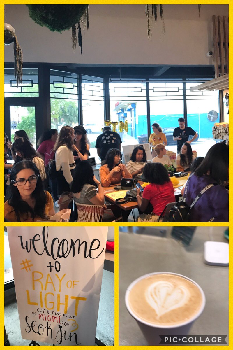 teena_beee's tweet photo. Jin birthday cup sleeve event at @ViceCityBean. Super fun event, thank you to everyone involved! #RayofLightKSJ https://t.co/0q5THAD1mi