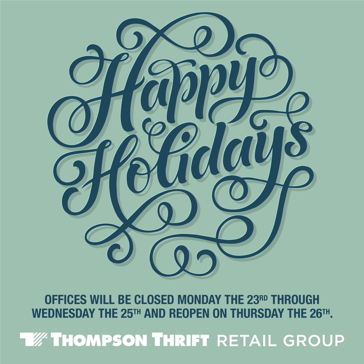 From our family to yours, we wish everyone a safe and happy holiday. 

Please note that our offices will be closed December 23rd through the 25th in observance of Christmas.
