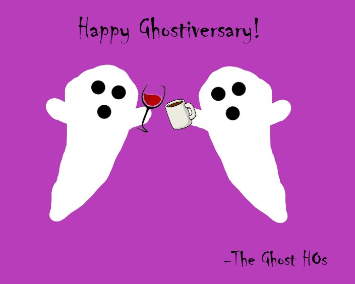 theghosthos's tweet photo. Yesterday was our 2 year Ghostiversary! Cheers to all of our Boos! Especially those who have been with us since the begining! We wish you all a Spooky Holidays and a Spooky New Year! -  #theghosthos https://t.co/pGdLUSGq5i