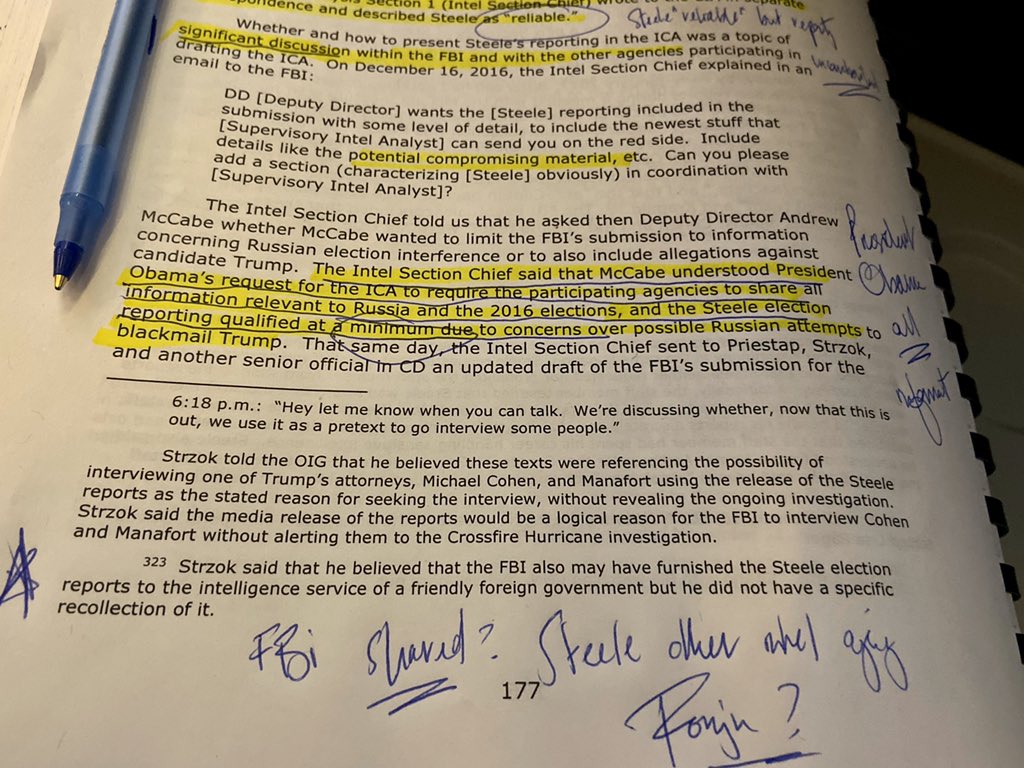 C__Herridge's tweet photo. #IGHorowitz Agent Strzok “believed that the FBI may have furnished the Steele election reports to the intelligence service of a friendly foreign government”  but no “specific recollection” Pg 177 #DurhamReport #footnotesmatter https://t.co/R334QRWfhG