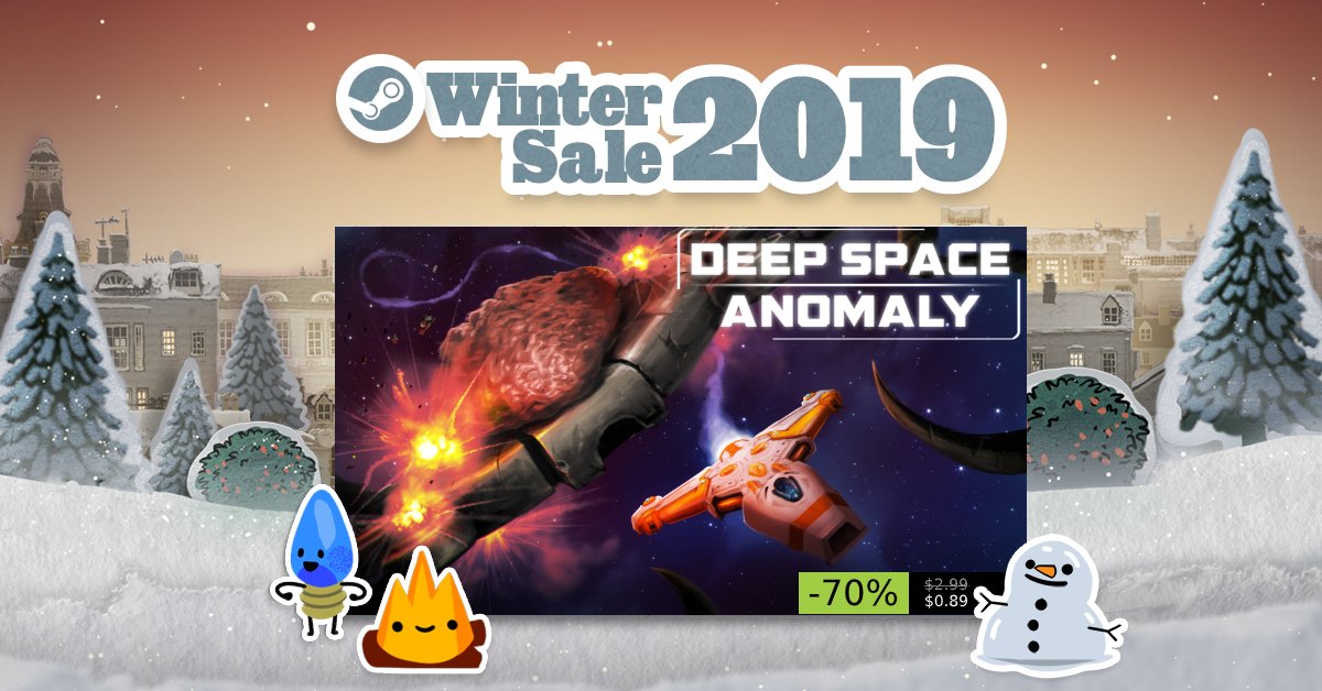 Happy Holidays and a good Winter Sale! 🎅
70% OFF for DEEP SPACE ANOMALY on Steam Winter Sale!
store.steampowered.com/app/679120
I'm a friend of Santa's... and he sent me here to wish you... a merry Christmas! ☃️⛄️

#SteamWinterSale #GameMaker  #indiedev #gamedev #Sales