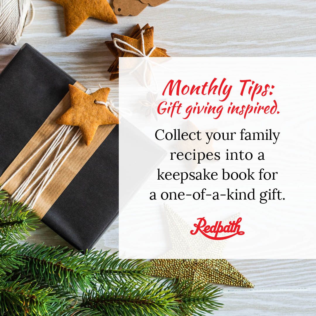 We think family recipes are a treasure - and they can be a great gift! Decorate a blank notebook and fill it with your most cherished family favs and pictures for a gift that will be passed on for generations. 👵👩👧