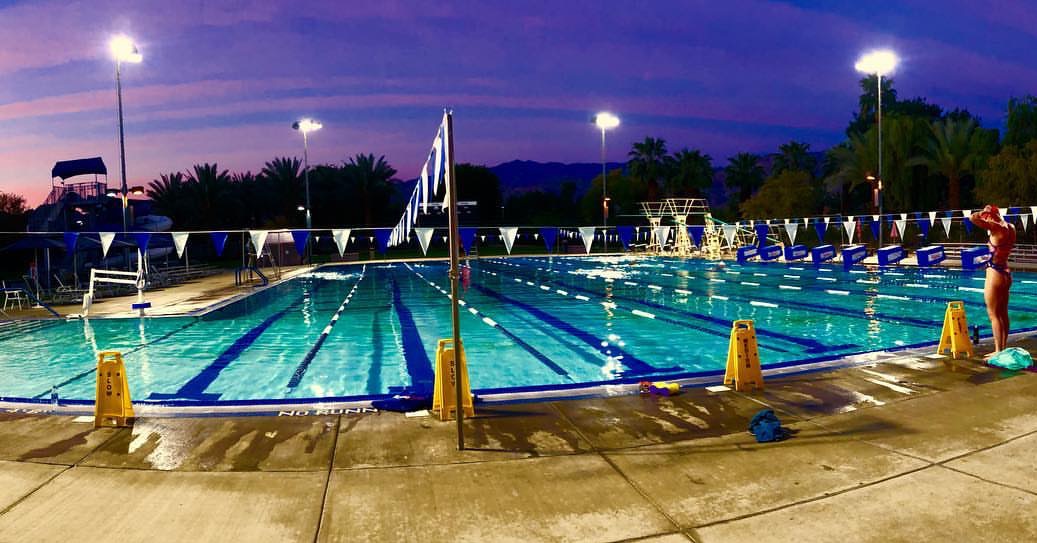 PDAquaticCenter's tweet photo. This is a #view we can get behind. Another beautiful night at PDAC - come by and get your swim in before the day is over! 🏊♂️ #PDAC #swim #PerfectTemp https://t.co/Ye4OUrapnV