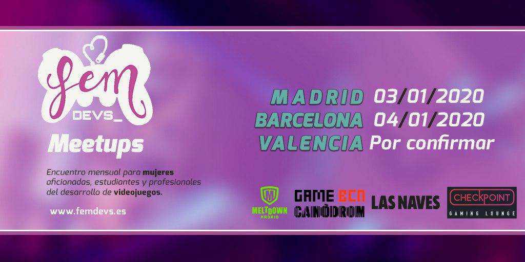FemDevs's tweet photo. Os dejamos las nuevas fechas para nuestras meetups de enero. Recordad que para poder asistir debéis rellenar este formulario: https://t.co/XIlcepyWTM
¡Os esperamos!
#FemDevsMeetups https://t.co/ikFsoysUxX