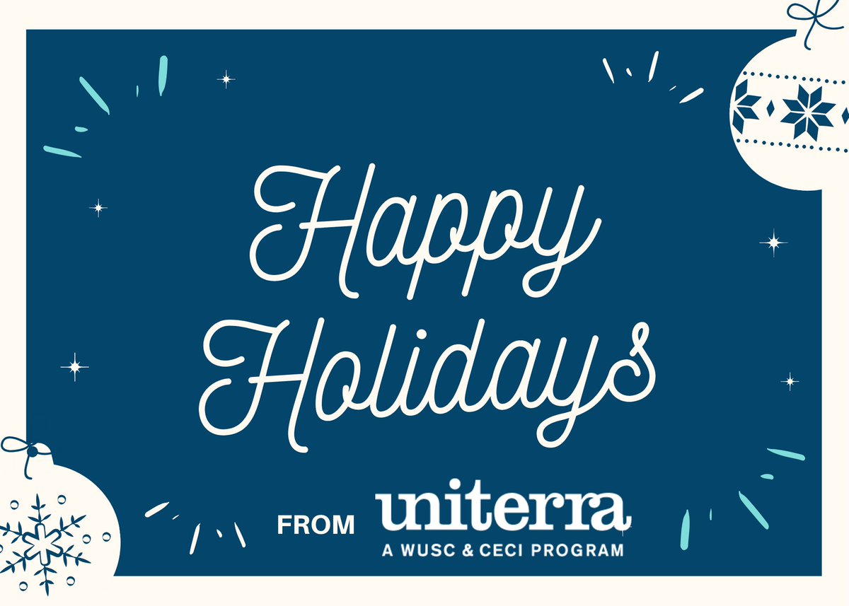 WUSCTanzania's tweet photo. Wishing all our volunteers, staff and local partner organizations a very happy holidays and new year!

Our offices will be closed until January. Please have a safe and joyful holiday season!

#Uniterra #UniterraTZ #TogetherStronger https://t.co/BuB0hwAIzS