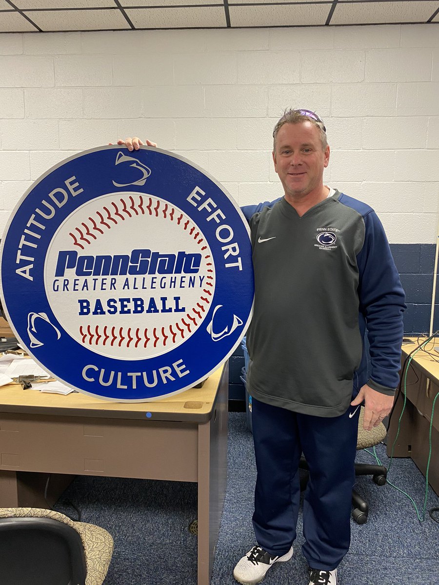 KJCIRISH's tweet image. New sign for the office #PSUGABaseball #Attitude #Effort #Culture