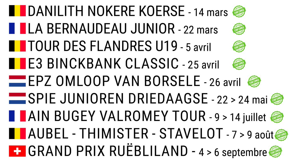 Ce soir, on vous partage les premières courses confirmées à notre calendrier 2020. 
Tonight, we present to you the first dates of the 2020 season.

A big thank you to the organizers for their trust!

#vanrysel #ag2rlamondiale #filiereformationALM #mavic