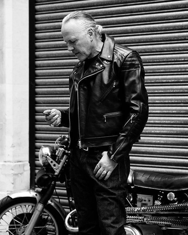 Nick W wearing 439 Europa Jacket with LLJ002 slim fit Jeans