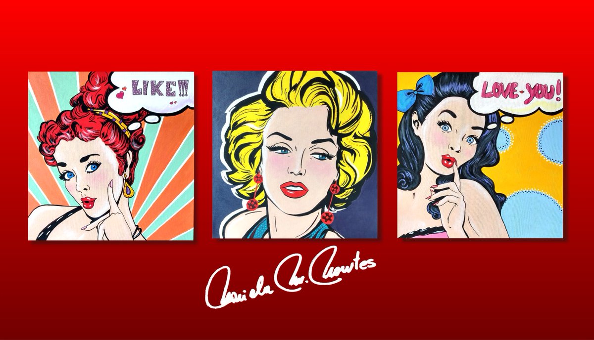 Mariemmontes's tweet photo. Chicas Pop 60 x 60 cms. #artepop #MarilynMonroe #marilyn #marilynvive #chicaspop #popart #popartworks #artpop https://t.co/c0SoziKcQg