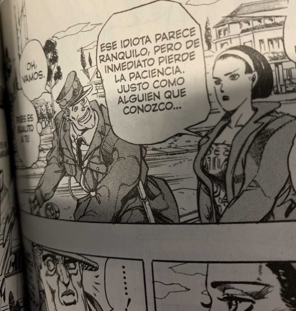 hunternszero's tweet photo. . @ErrorComicMx @PaniniMangaMx Ya tenía rato que no encontraba errores… JoJo’s B.A. Diamond is Unbreakable Vol. 1 P.60 le falta una T. P.261 y 263 Debería de decir Parece. (Se pone a posar) https://t.co/c6jODmcdP9
