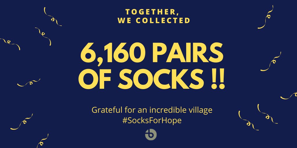 BurlingtonTaxi's tweet photo. WOW! Our #SocksForHope #community collected 6,160 pairs of socks in 18 DAYS! Because of YOU, we will warm thousands of feet this winter & remind those facing extreme adversity, that they are not alone. #BurlON #Hamilton #Homelessness #poverty #BreastCancerAwareness #LongtermCare https://t.co/4ZGUlt1iSv