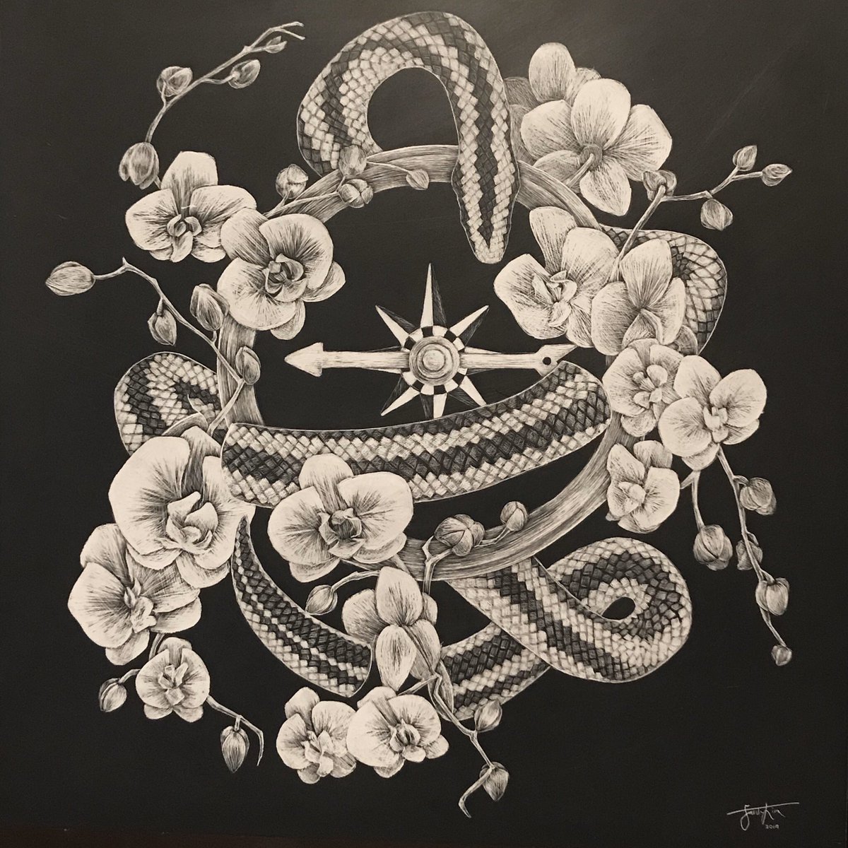 2009 (??) vs 2019, but scratchboard edition! ((they're actually `18 but for the sake of this trend i'm saying they're now `19))