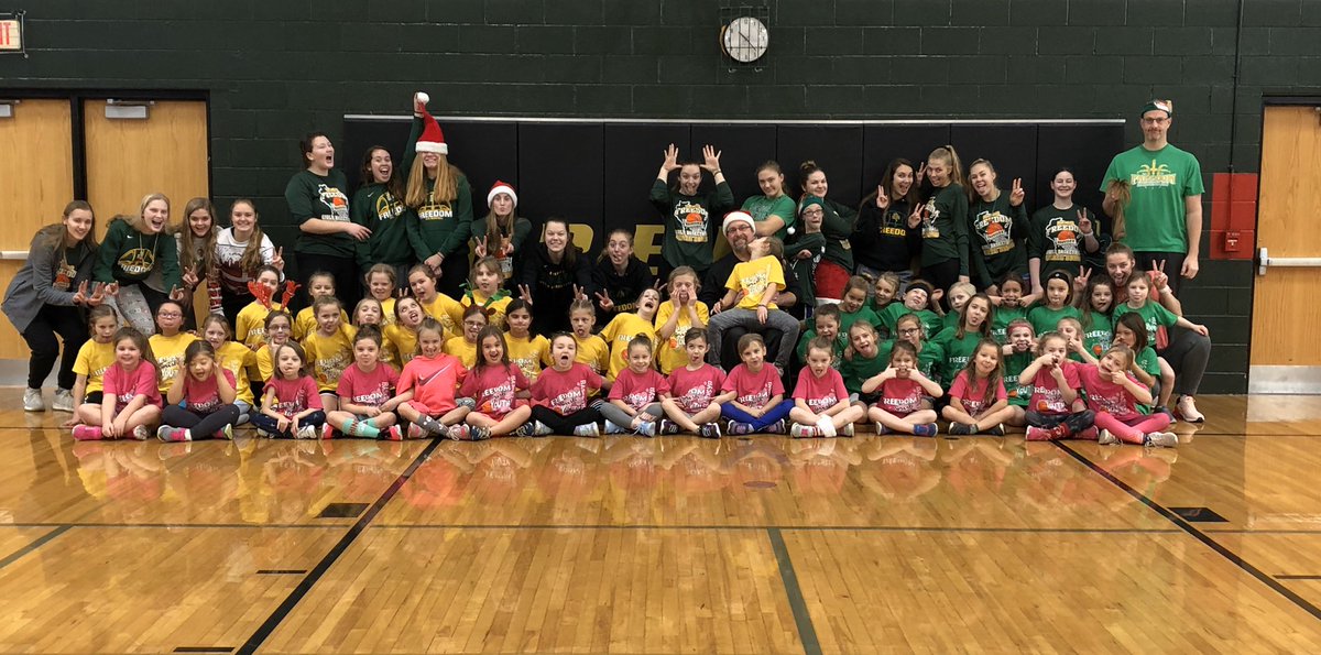 FreedomGBB's tweet photo. Young Irish, Holiday Edition was super special bc we celebrated in Santaโs Helper attire and bc itโs Coach Vander Loopโs 50th birthday! Each camper got our new poster and a candy cane. Tis the Season! ๐๐โ๏ธ๐ #sillypics #ageisanattitude #happyholidays #christmassocks https://t.co/jhEkYXZ76g