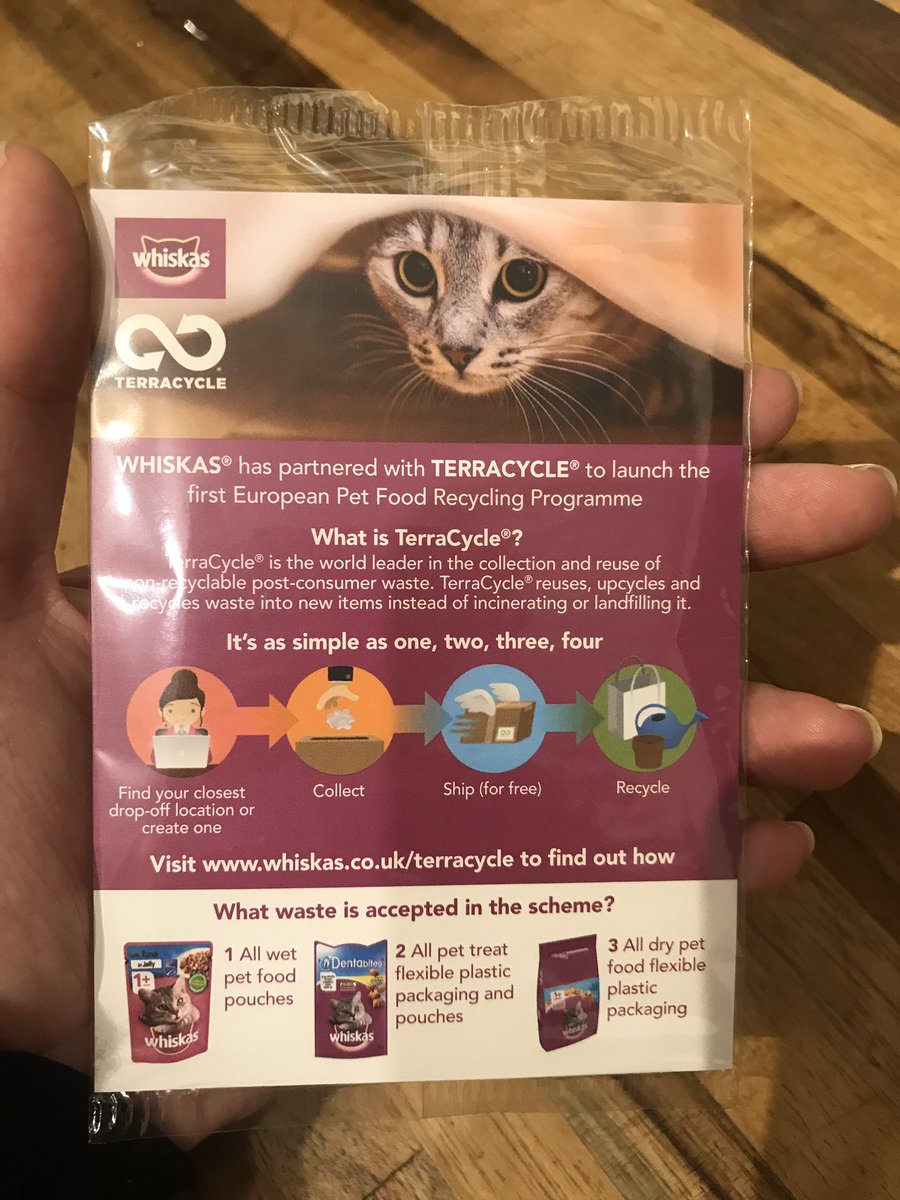 Why is your card promoting your product’s recyclability wrapped in something that can’t be recycled? Unnecessary plastic crimes <a href="/whiskas_uk/">WHISKAS UK</a>