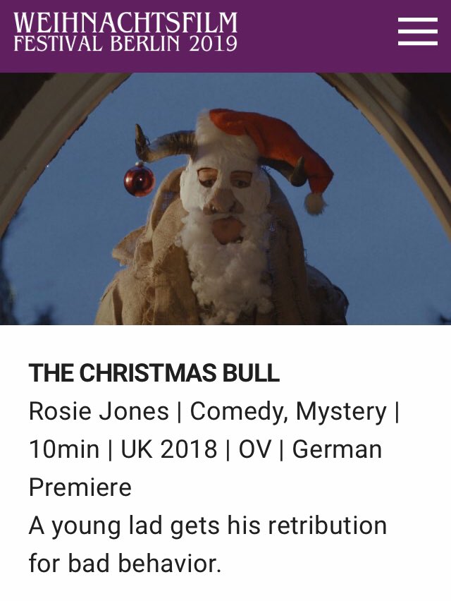 ChristmasBull's tweet photo. Tonight #TheChristmasBull plays #Berlin @Weihnachtsfilmf so excited that its playing alongside a bunch of brilliant #festivefilms #filmfestival #christmasspirit #actorslife https://t.co/cCO6GTDjtK