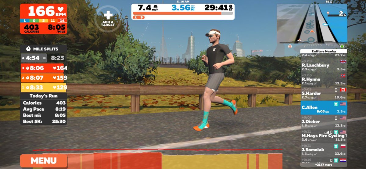 ceaiv's tweet photo. Zwift Run - NYC - The 6 Train Course (4mi Treadmill Run at Francos) | #teamzootse #gallagherrunclub #tridat #15thstreetflyers #varsityrunning #runhardliveeasy #baseperformance #teamzealios #CBDurance #bocolife #nuunlife #altrarunning #strydpower #rudyprojectna https://t.co/ckkztRExJv